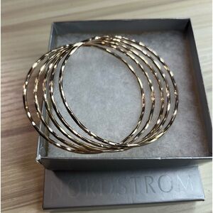 🛍️ Nordstrom Rose Gold Tone 5 Bangle Bracelets